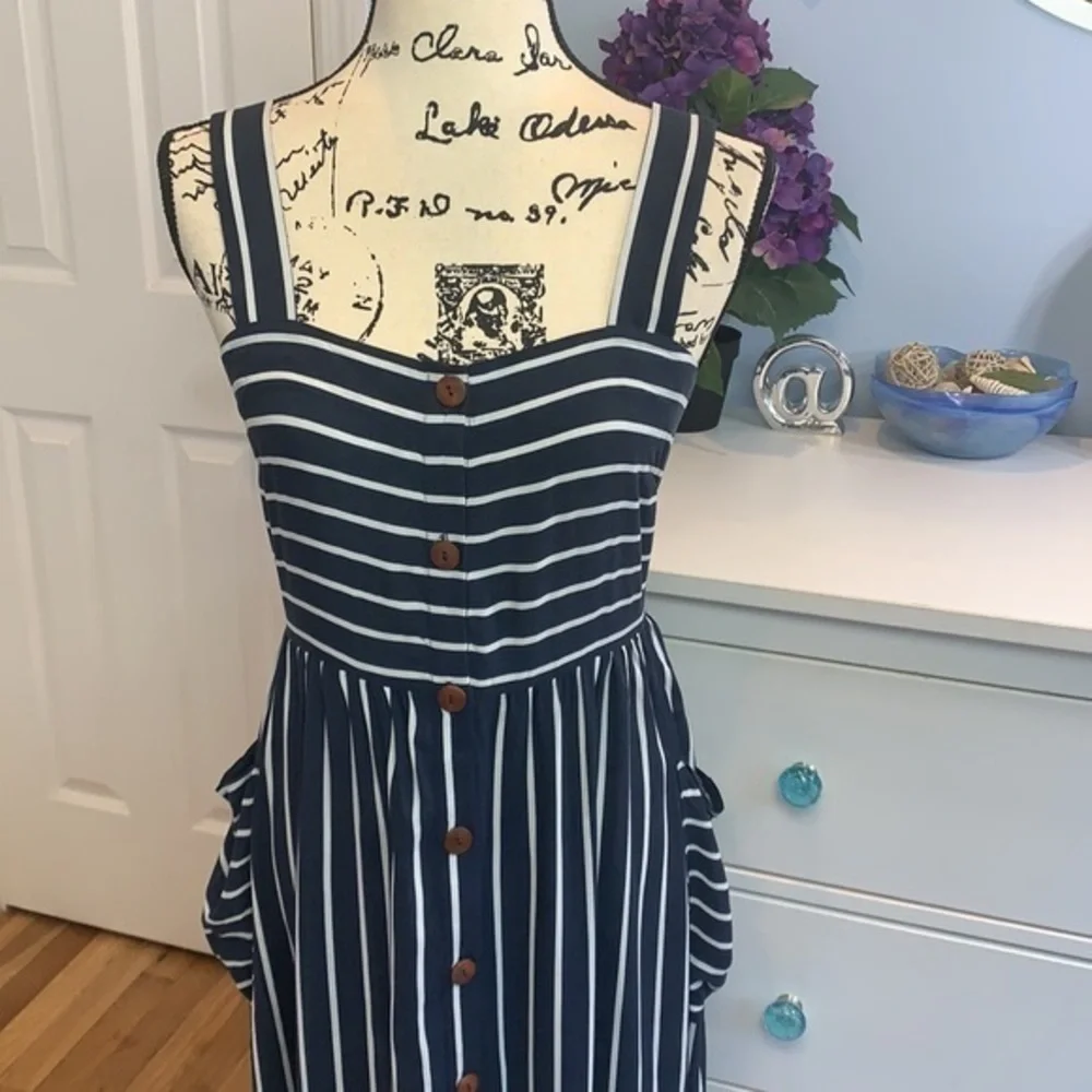 Seafolly Stripe Button Through  Dress NWT - Picture 5 of 8